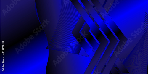 Fototapeta Naklejka Na Ścianę i Meble -  Vector Abstract, science, futuristic, energy technology concept. Digital image of light rays, stripes lines with blue light, speed and motion blur over dark blue background
