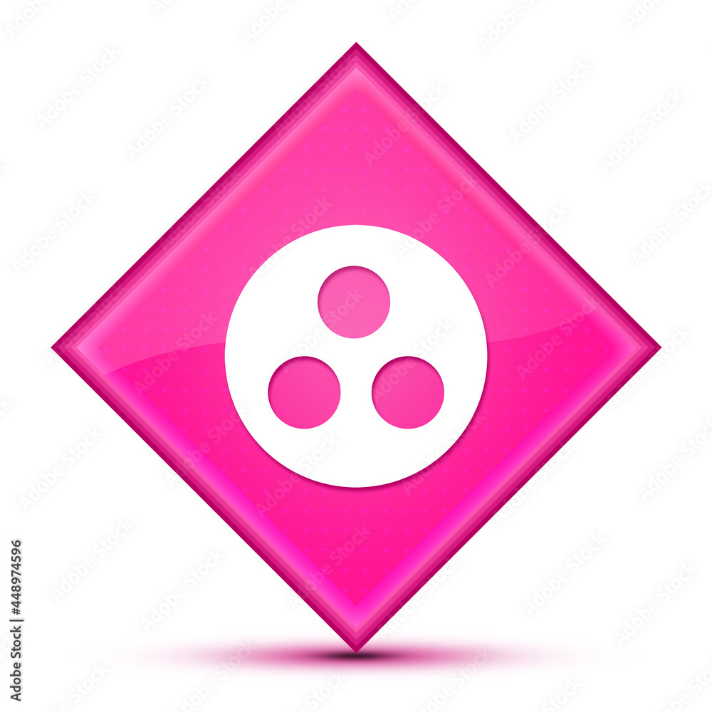 Group work icon isolated on special pink diamond button illustration