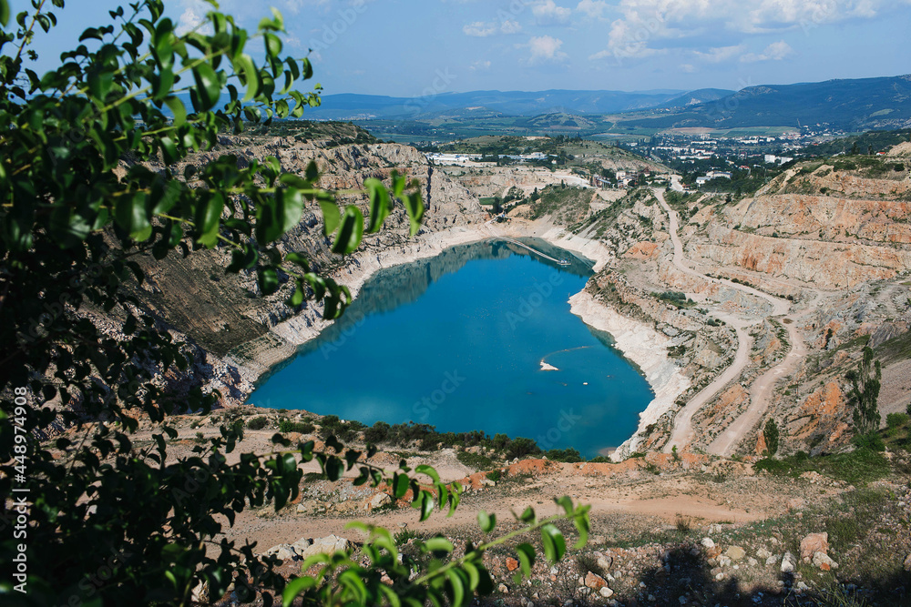 Kadykovsky Quarry in the form of a heart in the Crimea