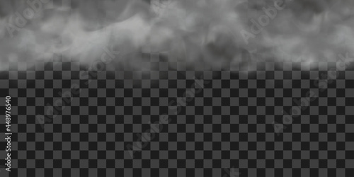 Thundercloud. Rainy gray cloud. Realistic vector illustration isolated on transparent background