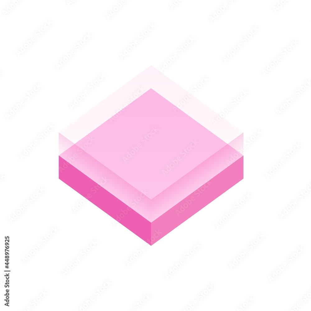 Cube Icon Design. Pink decorative glass cube. 3D Isometric Cube. Vector illustration. Transparent cube. Cube Icon Design. Pink decorative glass cube. 3D Isometric Cube. Vector illustration. Transparent cube.