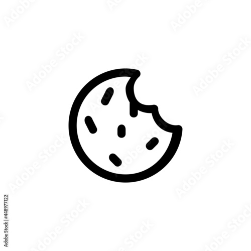 Bitten Cookie Food Vegetable Snack Yummy Monoline Symbol Icon Logo for Graphic Design UI UX and Website