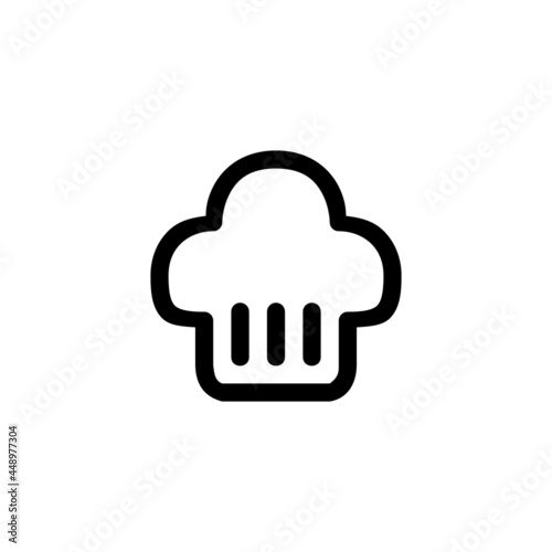Chef Hat Mushroom Food Vegetable Snack Yummy Monoline Symbol Icon Logo for Graphic Design UI UX and Website