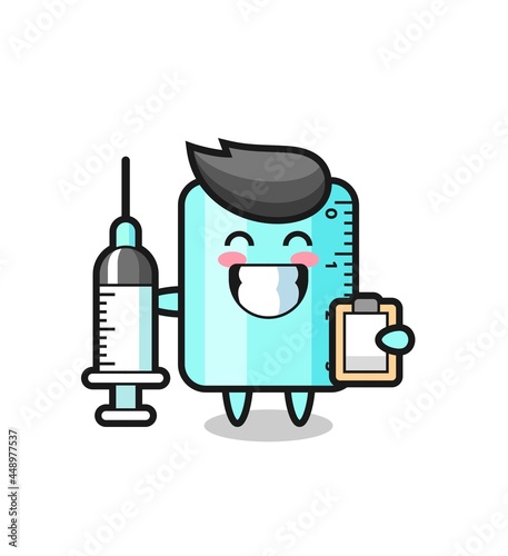 Mascot Illustration of ruller as a doctor