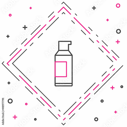 Line Spray can for hairspray, deodorant, antiperspirant icon isolated on white background. Colorful outline concept. Vector