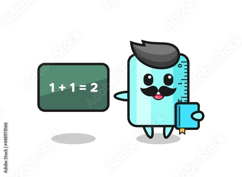 Illustration of ruller character as a teacher