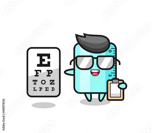Illustration of ruller mascot as an ophthalmology