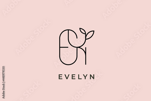 monoline signature logo design name Evelyn, usable logo design for private logo, business name card web icon, social media icon