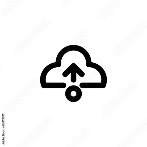 Cloud Server Technology Gadget Vector Logo Thick Bold Monoline Icon Symbol for Graphic Design UI UX or Website