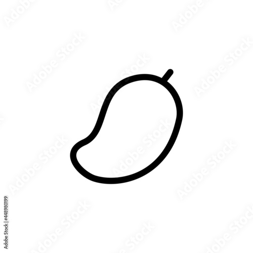 Mango Fruit Plant Flower Monoline Icon Symbol Logo for Graphic Design and Web