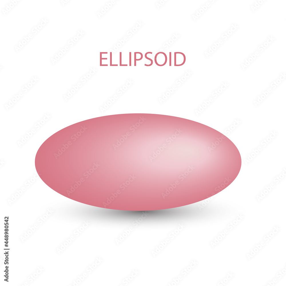 Vector pink ellipsoid with gradients and shadow for game, icon, package design, logo, mobile, ui, web, education. 3d ellipsoid on a white background. Geometric figures for your design. Vector pink ellipsoid with gradients and shadow for game, icon, package design, logo, mobile, ui, web, education. 3d ellipsoid on a white background. Geometric figures for your design.