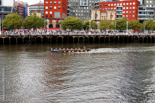 Rowing competition in the estuary of Bilbao photo