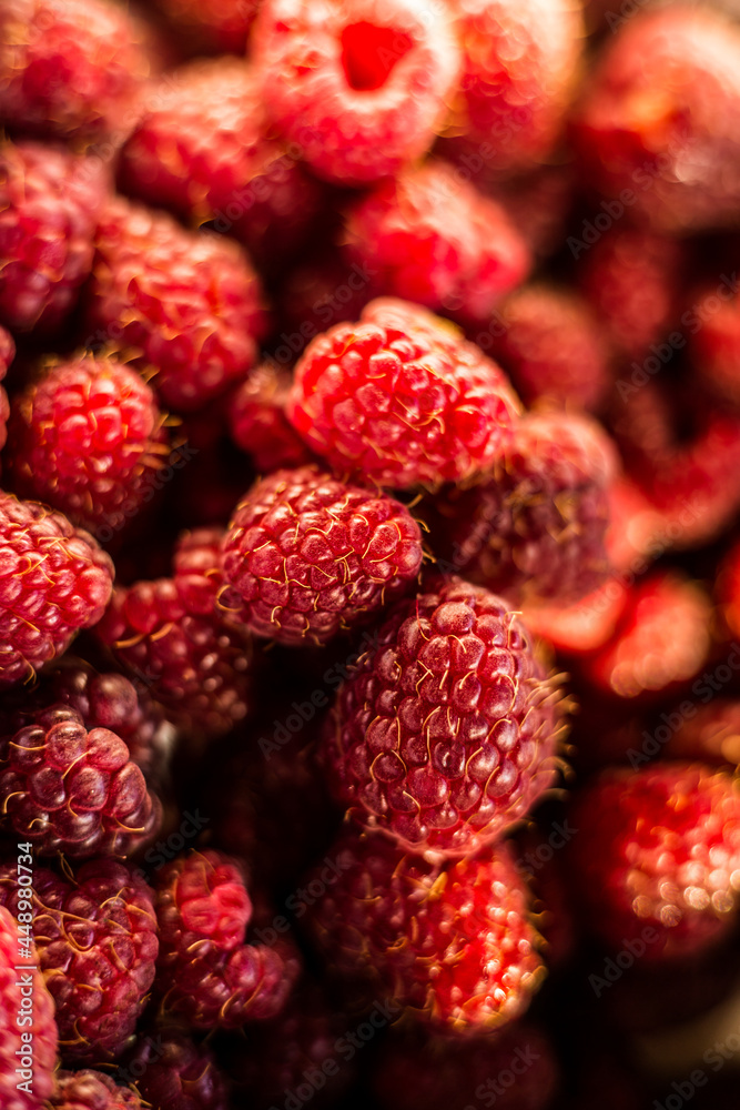 Fresh organic ripe raspberry - forest fruit Fresh organic ripe raspberry - forest fruit