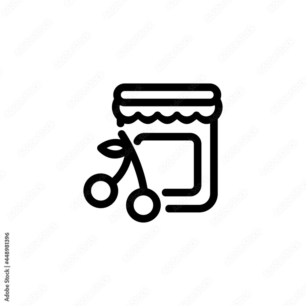 Cherry Jam Fruit Plant Flower Monoline Icon Symbol Logo for Graphic Design and Web Cherry Jam Fruit Plant Flower Monoline Icon Symbol Logo for Graphic Design and Web