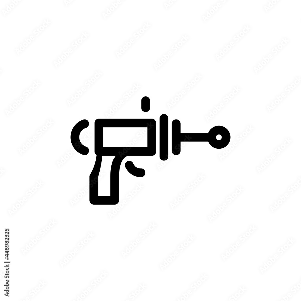 Ray Gun Weapon Monoline Icon Logo Vector for Graphic Design and Web