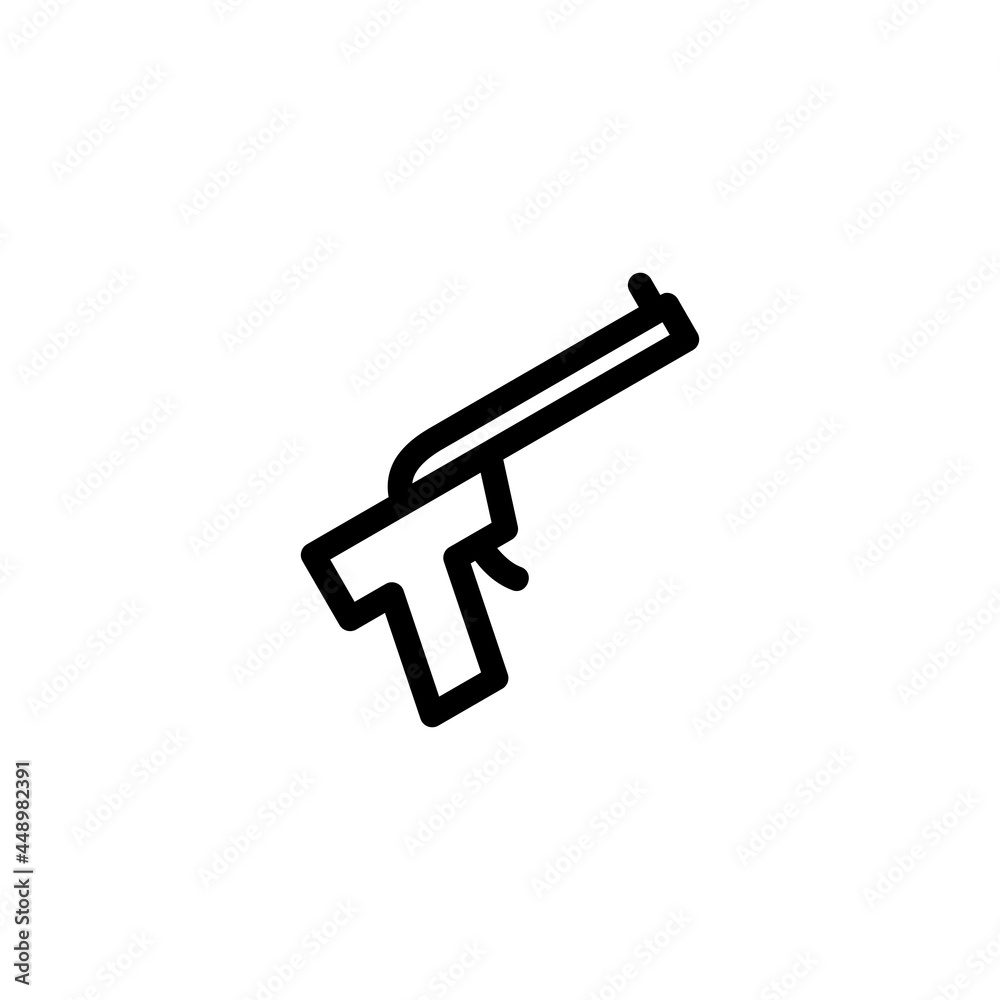 World War Germany Pistol Weapon Monoline Icon Logo Vector for Graphic Design and Web