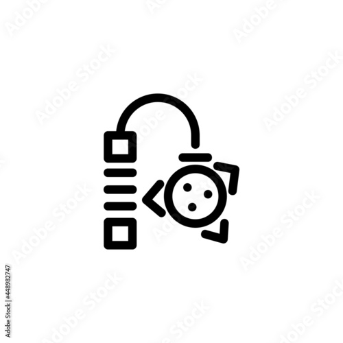Flail Weapon Monoline Icon Logo Vector for Graphic Design and Web
