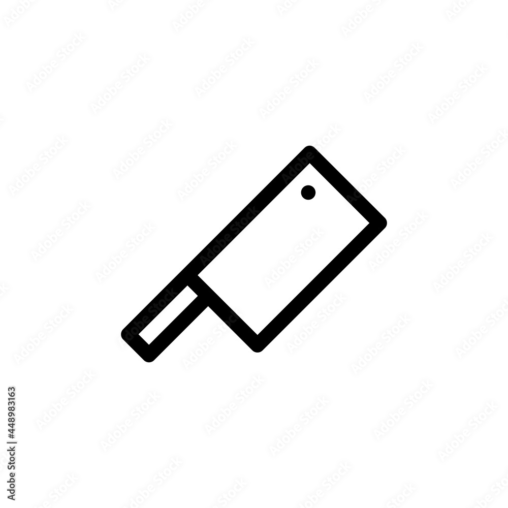 Meat Knife Weapon Monoline Icon Logo Vector for Graphic Design and Web Meat Knife Weapon Monoline Icon Logo Vector for Graphic Design and Web
