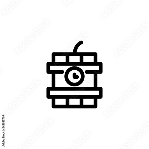 TNT Bomb Detonator Weapon Monoline Icon Logo Vector for Graphic Design and Web