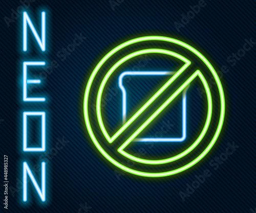 Glowing neon line Gluten free grain icon isolated on black background. No wheat sign. Food intolerance symbols. Colorful outline concept. Vector