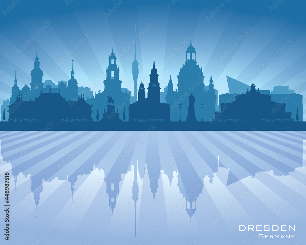 Dresden Germany city skyline vector silhouette