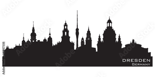 Dresden Germany city skyline vector silhouette