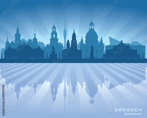 Dresden Germany city skyline vector silhouette
