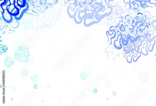 Light BLUE vector backdrop with memphis shapes.