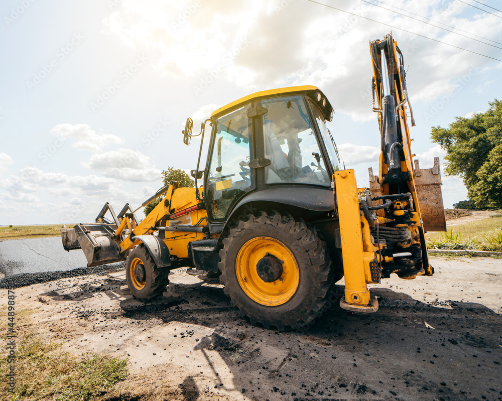 Road service repairs the highway Road service repairs the highway