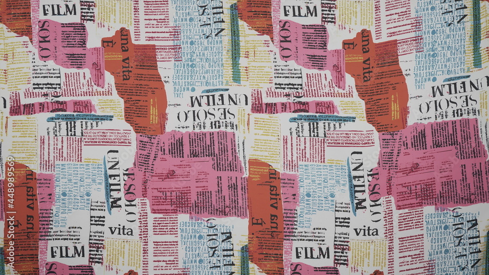 newspaper texture  on fabric