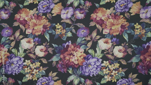 texture with flowers on fabric