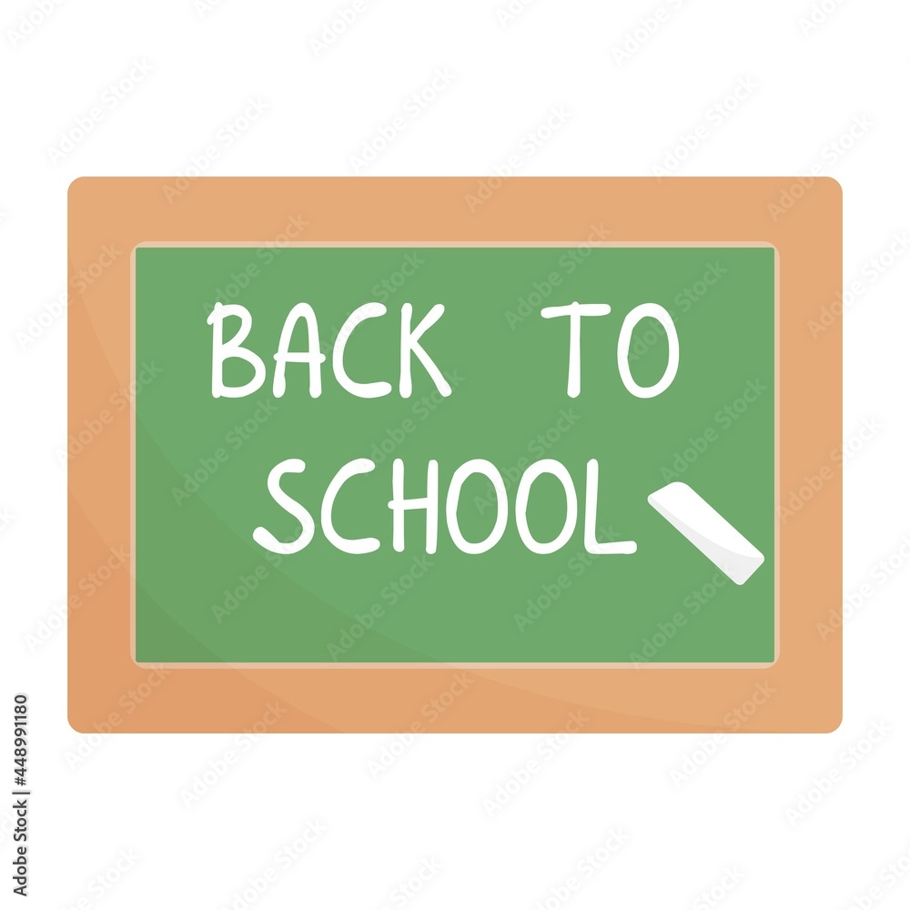 A green blackboard with chalk. Welcome back to school text A green blackboard with chalk. Welcome back to school text