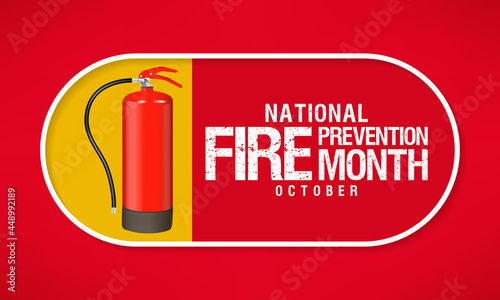 National Fire Prevention month is observed every year in October, to raise fire safety awareness, and help ensure our home and family is protected. Vector illustration