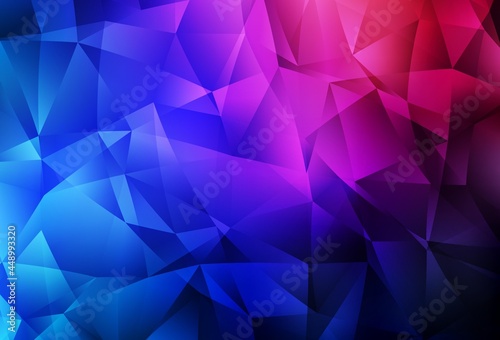 Dark Blue, Red vector low poly background.