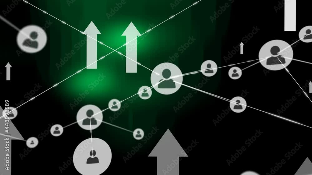 Animation of media icons on black background Animation of media icons on black background