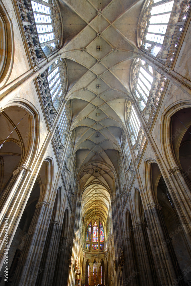 Interior of Saint Vitus Cathedral, Prague, Czech Republic