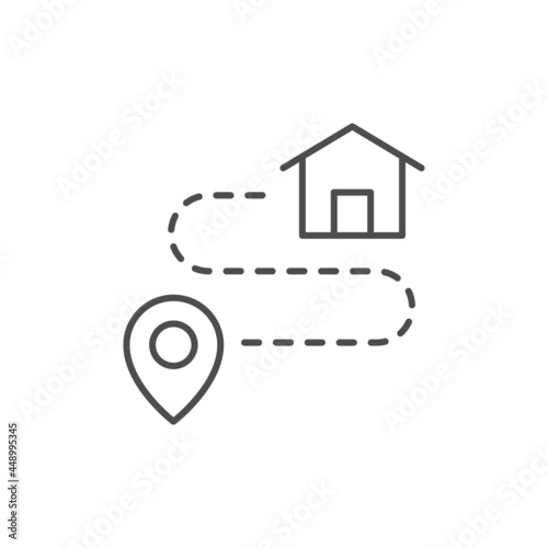 Route scheme line outline icon