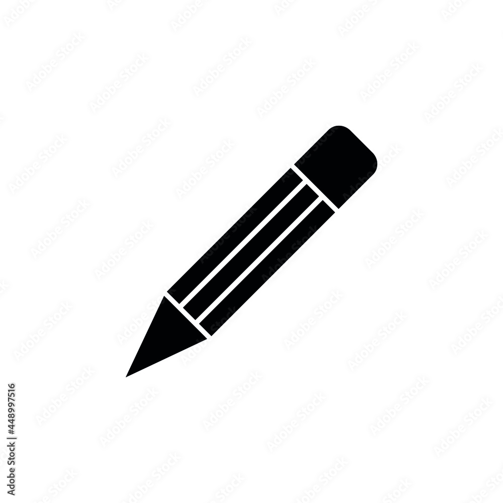 Vector icon of pencil isolated on white background. Pencil edit icon vector illustration Vector icon of pencil isolated on white background. Pencil edit icon vector illustration