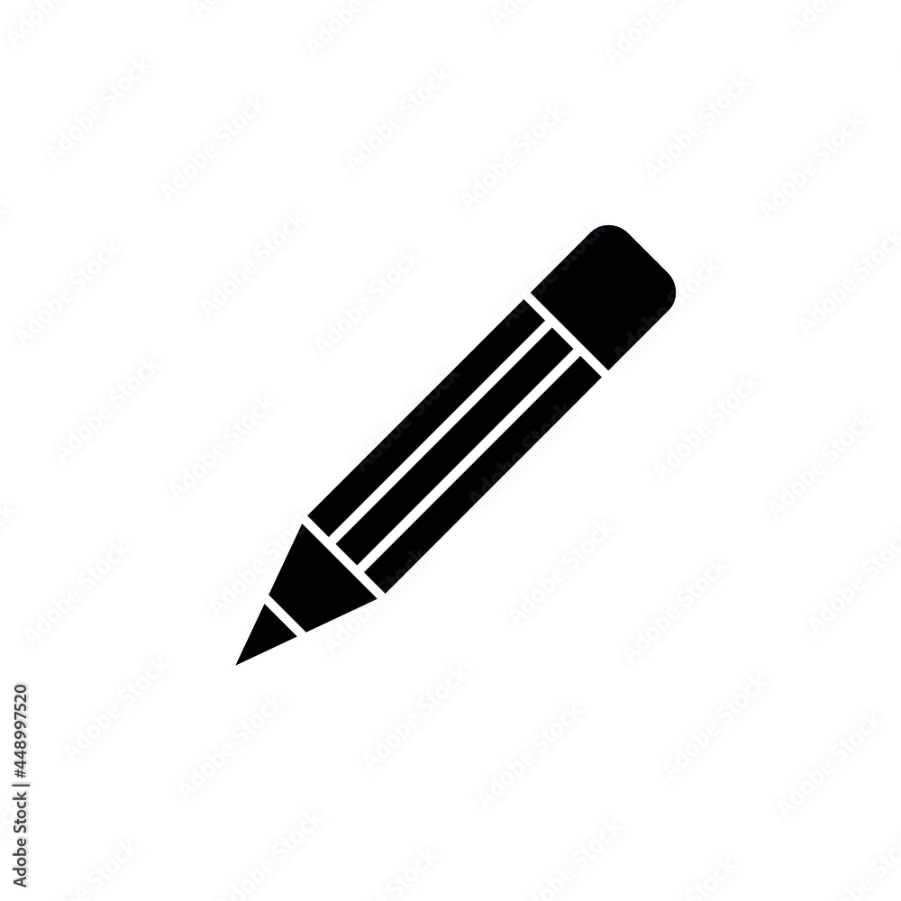 Vector icon of pencil isolated on white background. Pencil edit icon vector illustration Vector icon of pencil isolated on white background. Pencil edit icon vector illustration