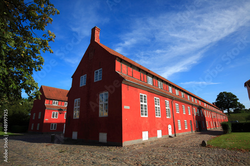 Red building at Kastellet, Copenhagen, Denmark