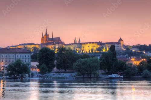Saint Vitus Cathedral at sunset  Prague  Czech Republic