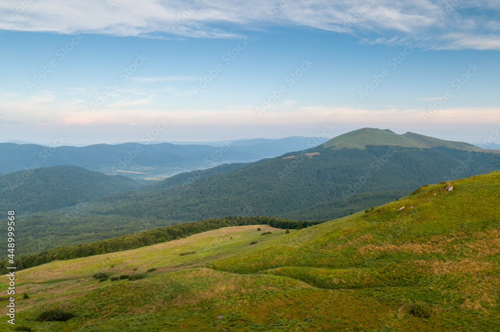 A view of the Tarnica mountain seen from the top of Rozsypaniec, Bieszczady Mountains