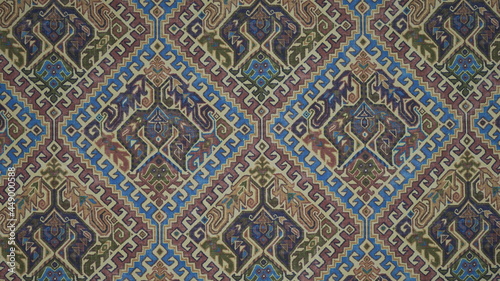 detail of thai art on fabric