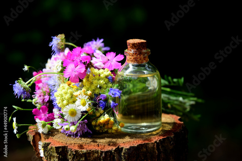 magical elixir with flowers