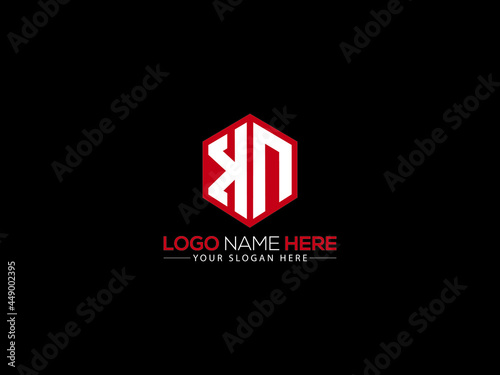 KN Letter Logo, creative kn logo sticker vector for business