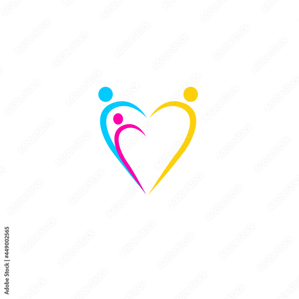 COLORFUL PEOPLE TOGETHER HEART SHAPE ISOLATED ON WHITE COLORFUL PEOPLE TOGETHER HEART SHAPE ISOLATED ON WHITE