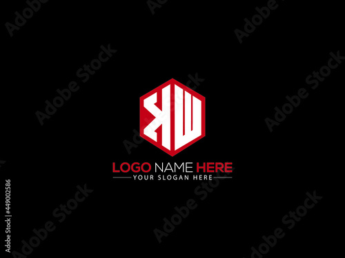 KW Letter Logo, creative kw logo sticker vector for business photo