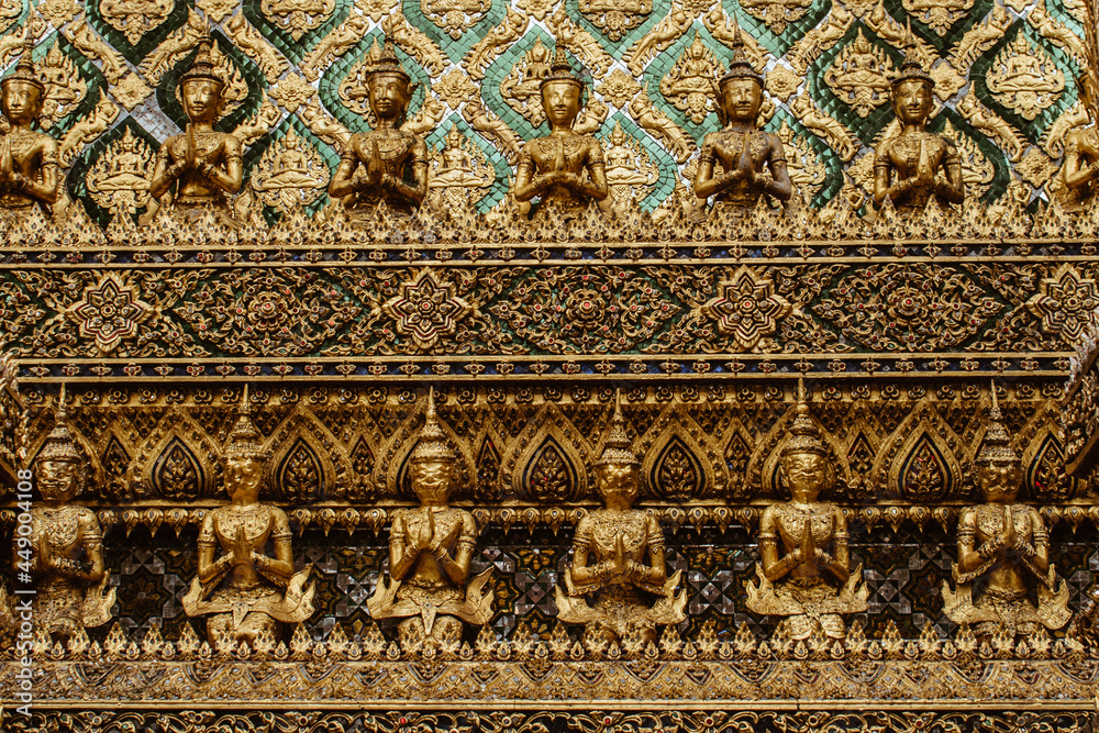 detail of thai temple door
