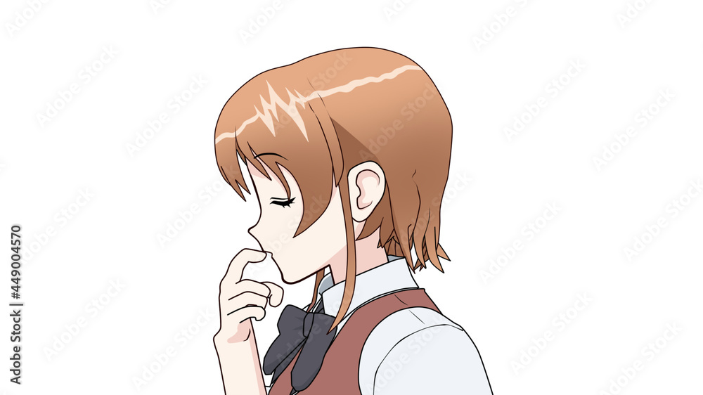 女学生 タイプa 制服 左横顔 3 Stock イラスト Adobe Stock