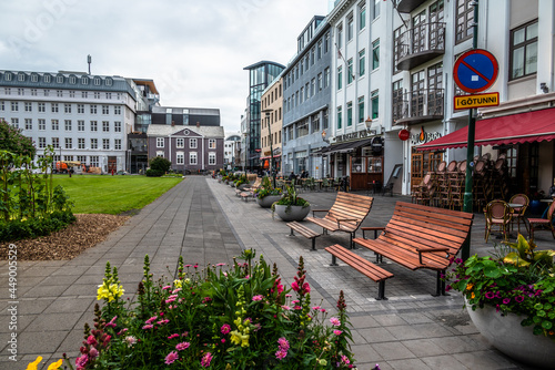 reykjavic park, reykjavic, downtown, garden, building, iceland, flower, architecture, flowers, park, europe, summer, city, travel, landscape, landmark, sky, old, town, tourism, history, historic, monu
